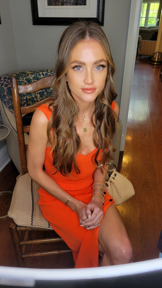 In-home blowout with bouncy waves styled by Doorbell Salon Fairfield County CT